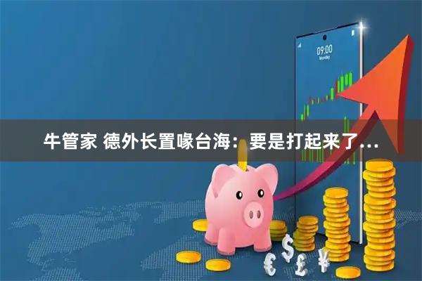 牛管家 德外长置喙台海：要是打起来了…
