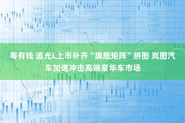 粤有钱 追光L上市补齐“旗舰矩阵”拼图 岚图汽车加速冲击高端豪华车市场